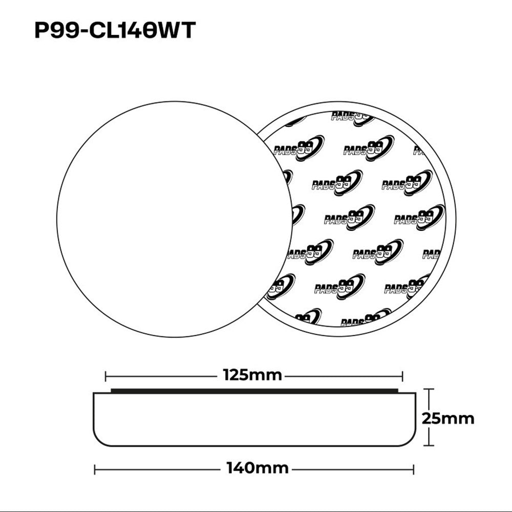 Pads99 Classic Pad Nero Finitura Rotante 125mm