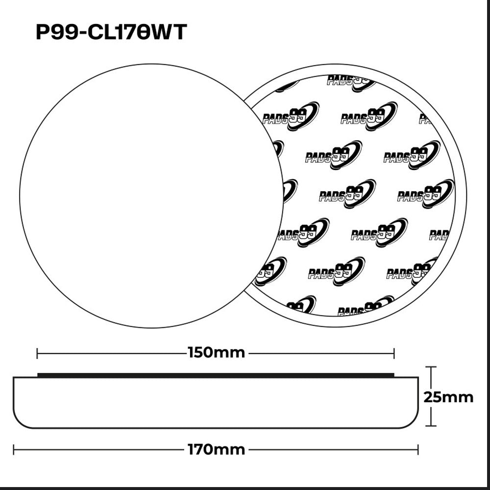 Pads99 Classic Pad Bianco Medio Rotativa 125mm