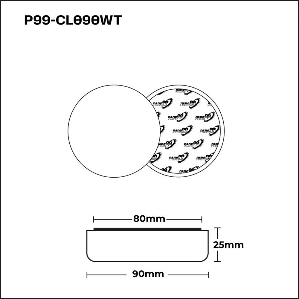 Pads99 Tampone Classico Tampone Bianco Medio Rotativo 75mm