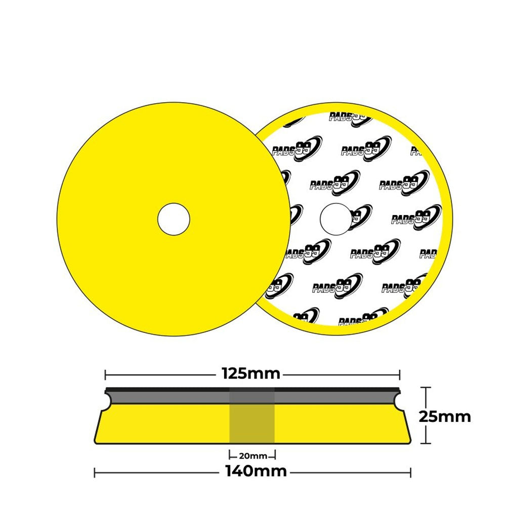 Pads99 Tampone per sandwich giallo medio 125 mm