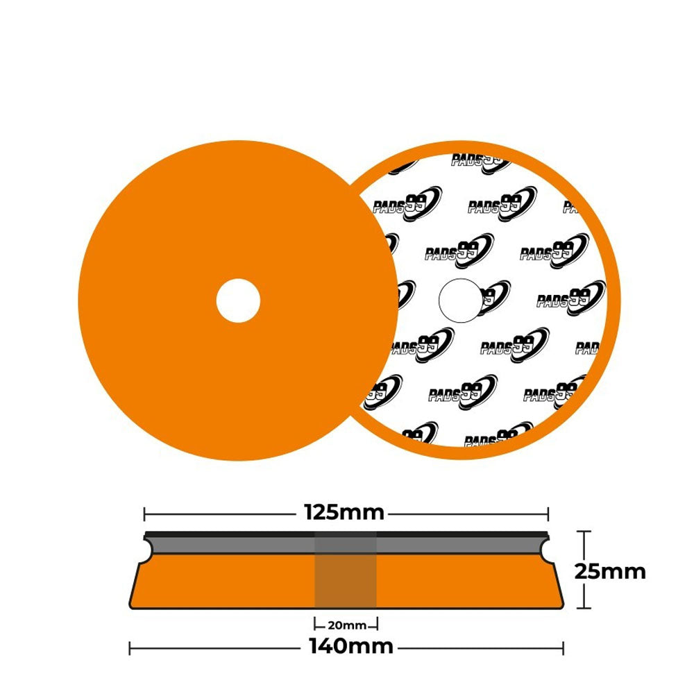 Pads99 Tampone per sandwich arancione rigido 125 mm