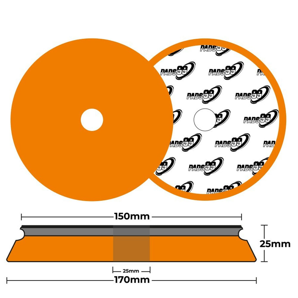 Pads99 Tampone per sandwich arancione rigido 150 mm