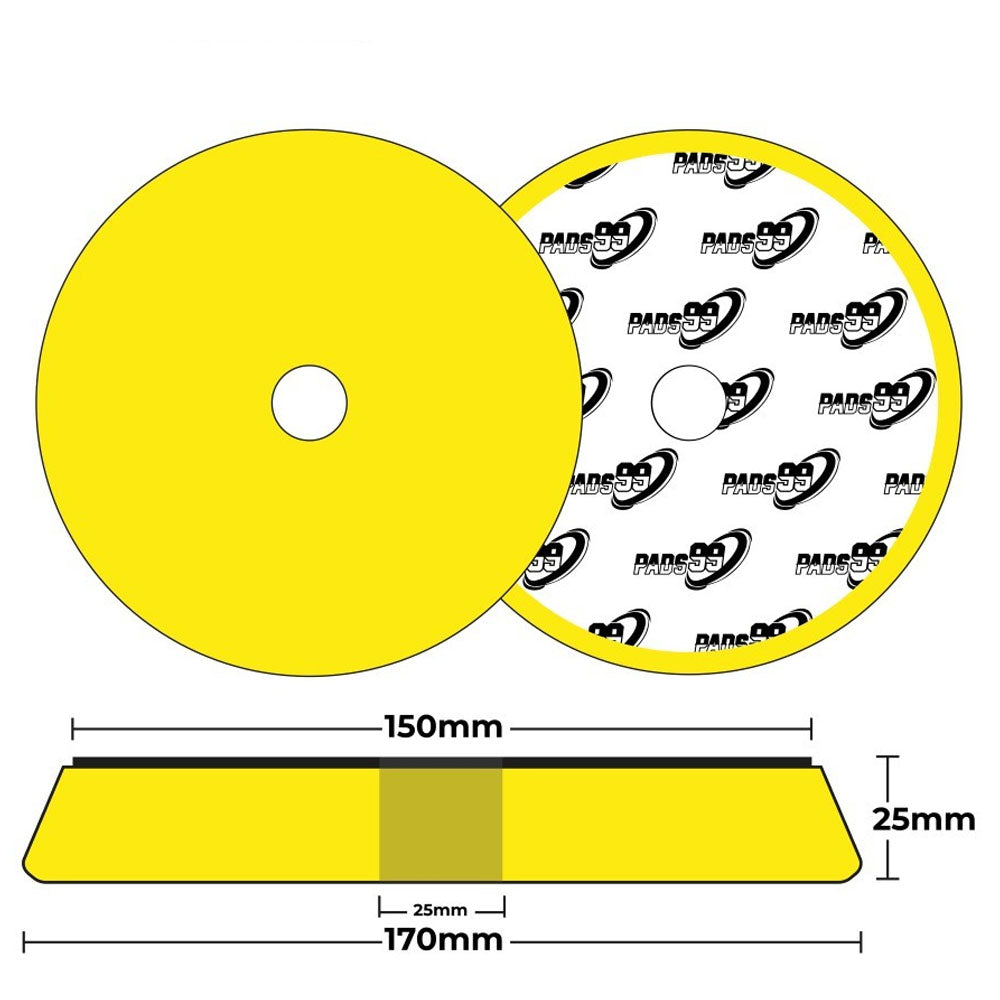 Pads99 Twister Pad Giallo Medio 150mm