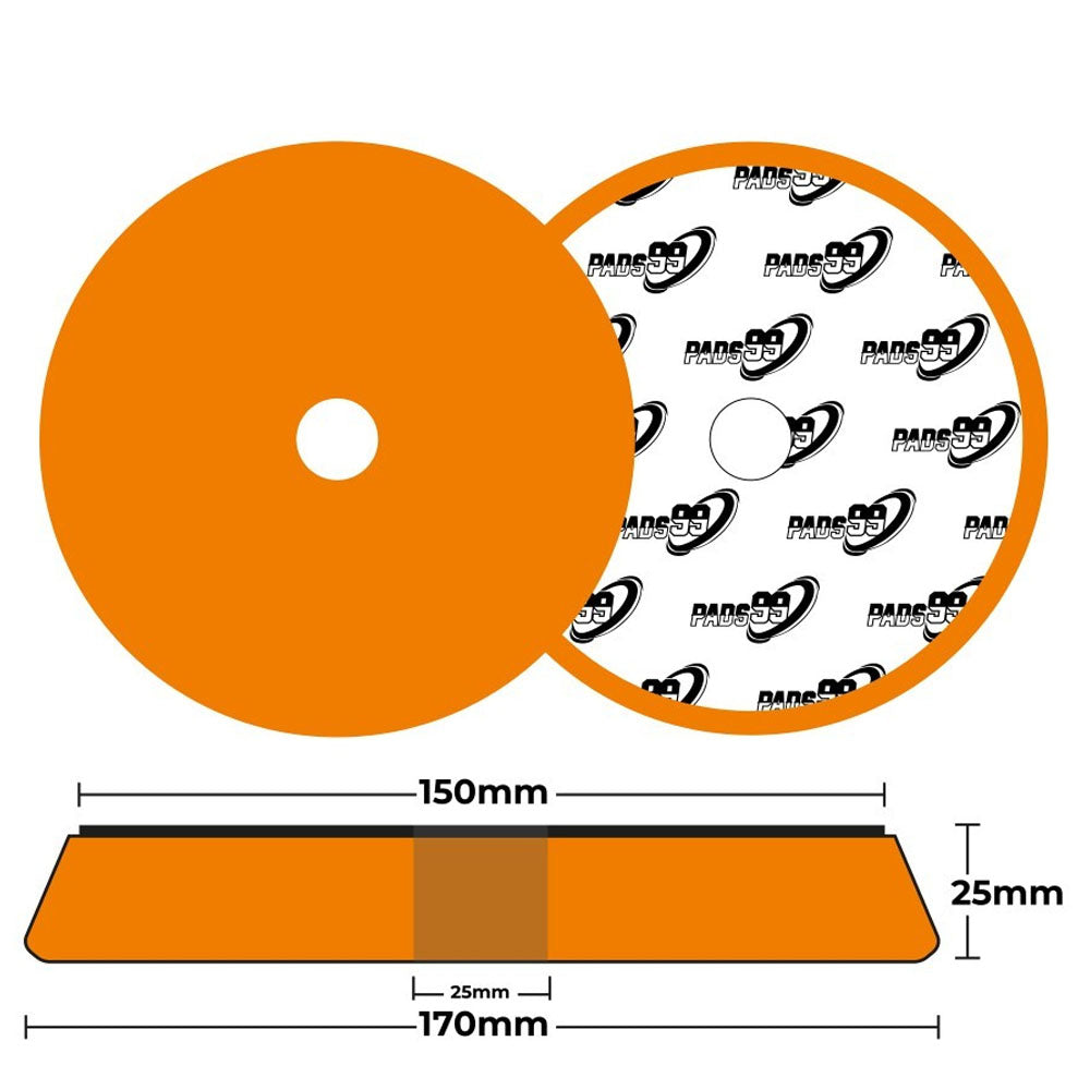 Pads99 Twister Pad Arancione Duro 150mm