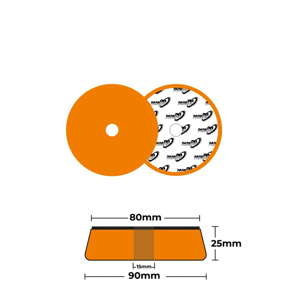 Pads99 Twister Pad Arancione Duro 125mm