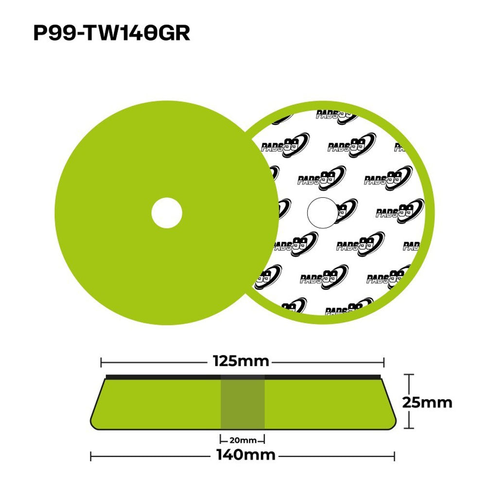 Pads99 Twister Pad Verde Morbido 125mm