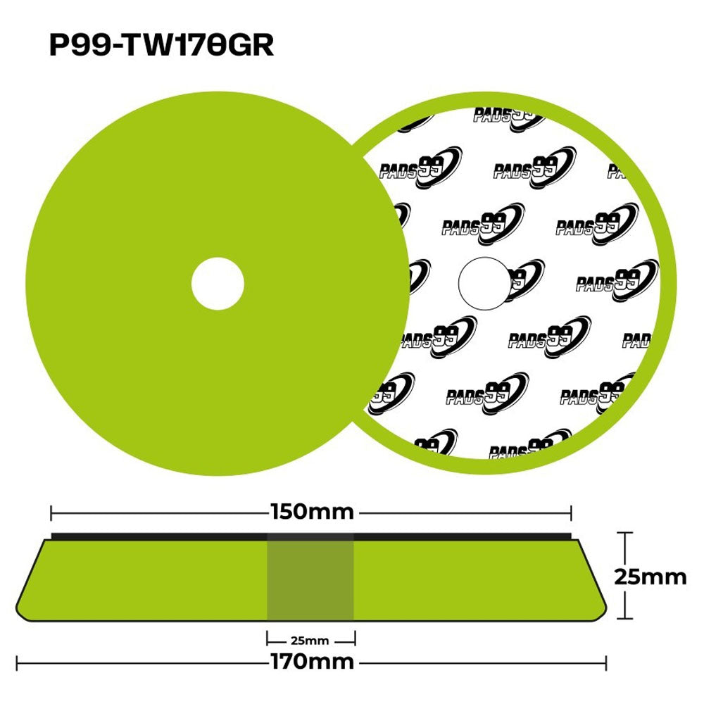 Pads99 Twister Pad Verde Morbido 150mm